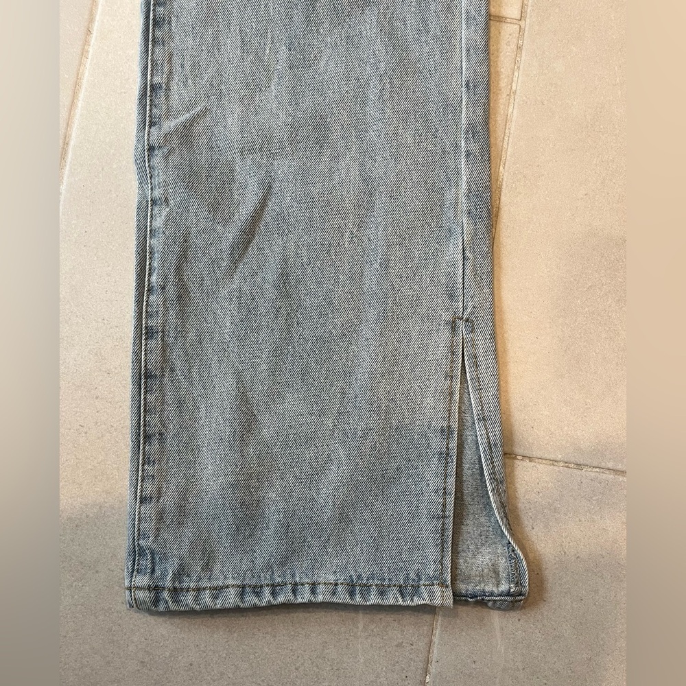 12th Tribe wide leg jeans with split hem - Picture 3 of 5